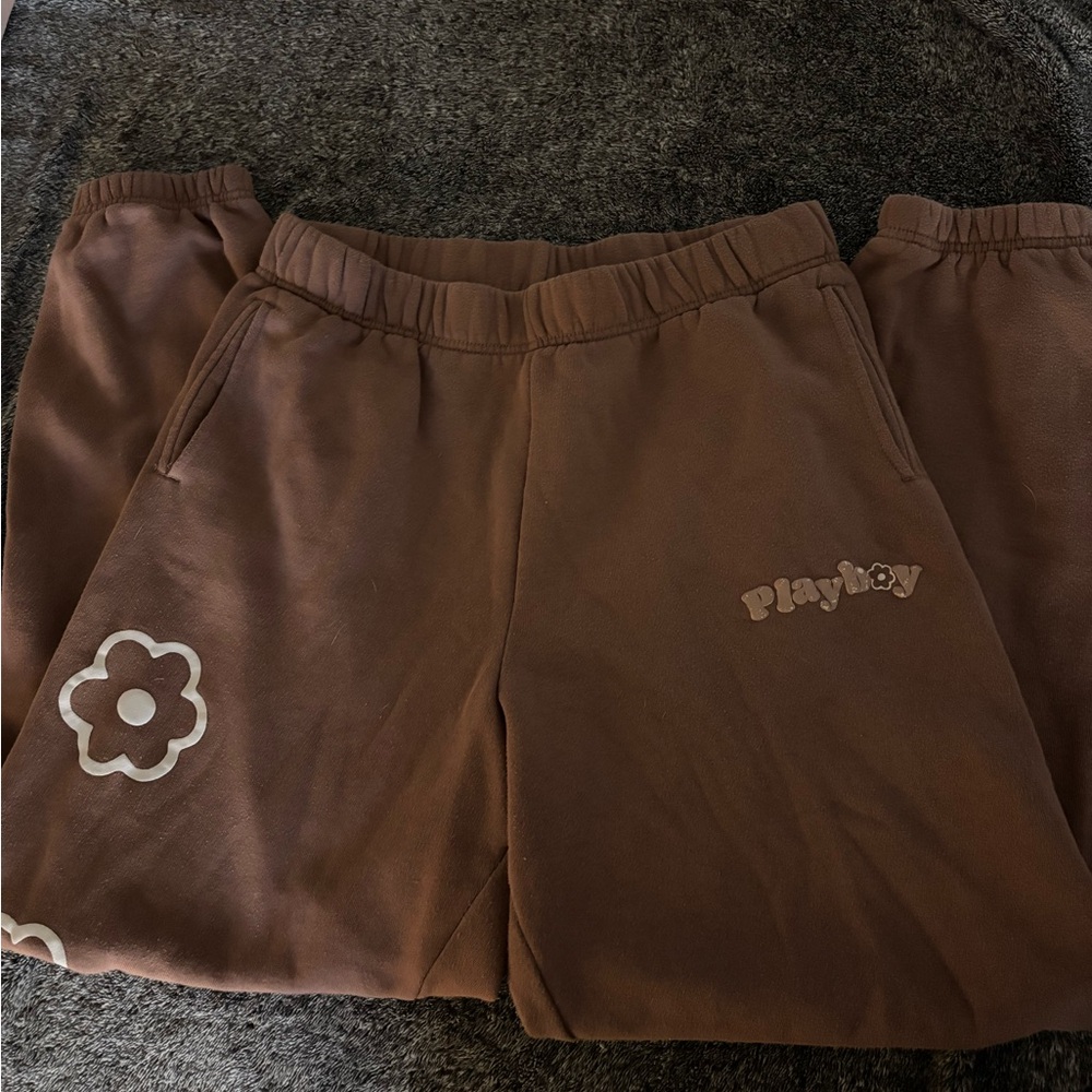 Brown playboy sweats